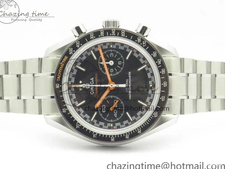 0507 Speedmaster Moonwatch OMF 1:1 Best Edition Black Dial Orange Hand on SS Bracelet A Timeless 8044